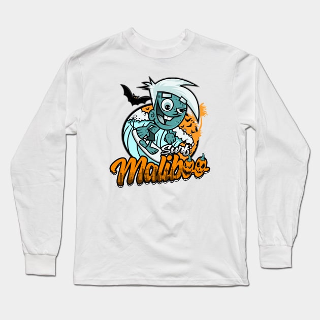 Surf MaliBOO! Long Sleeve T-Shirt by PalmGallery